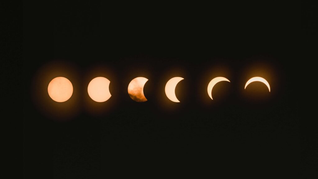 Different phases of Partial Solar Eclipse